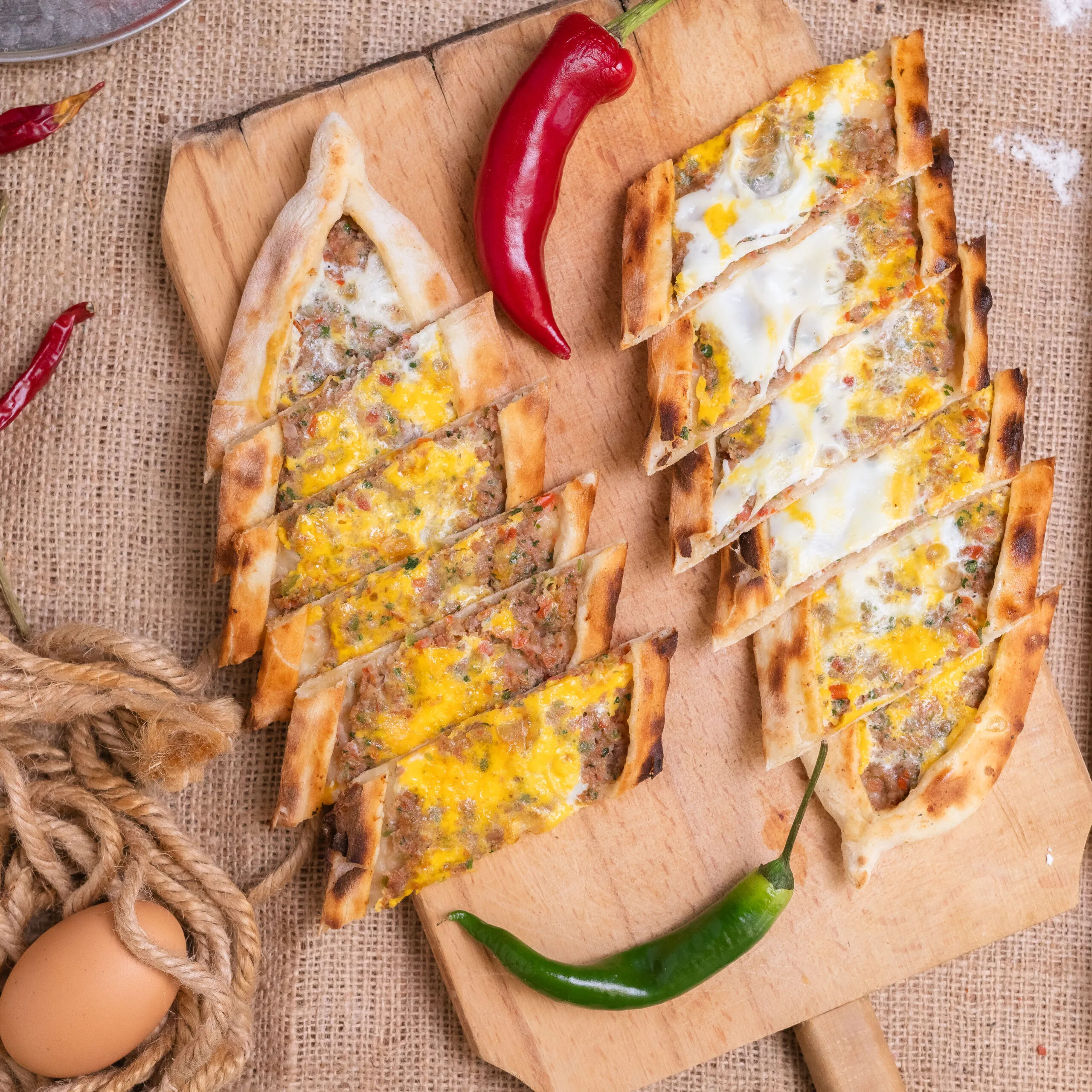  Kıymalı Yumurtalı Pide 